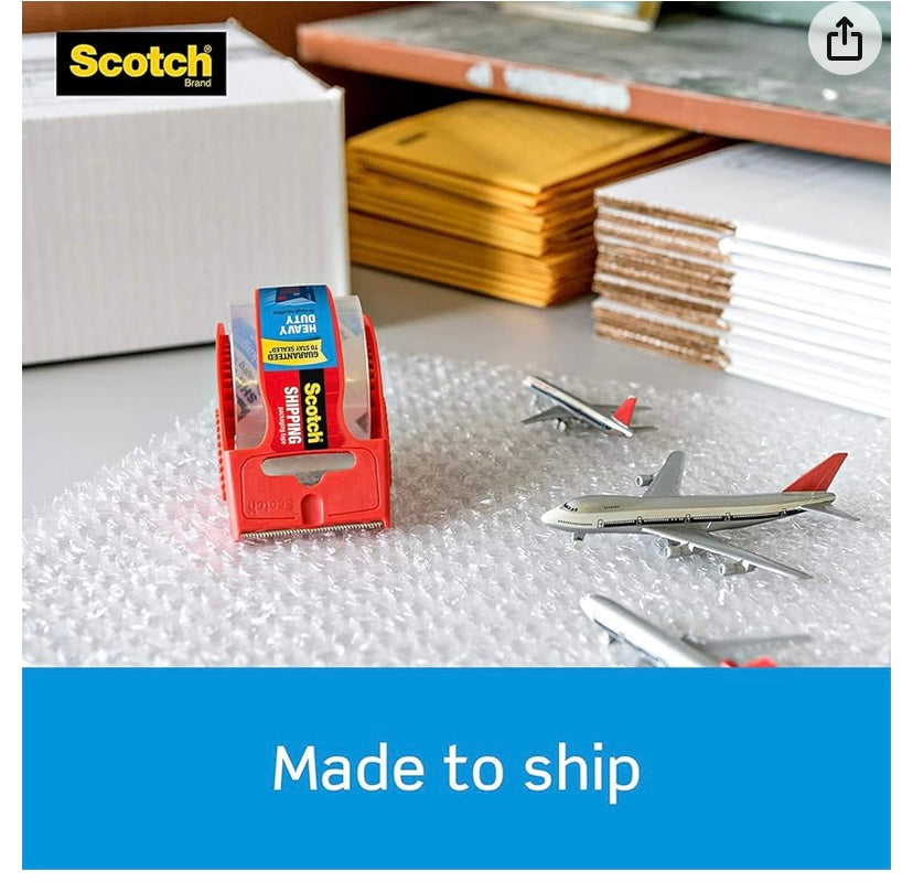 Heavy Duty Packaging Tape – 6 Rolls Scotch Style, Strong Seal For Shipping & Mailing