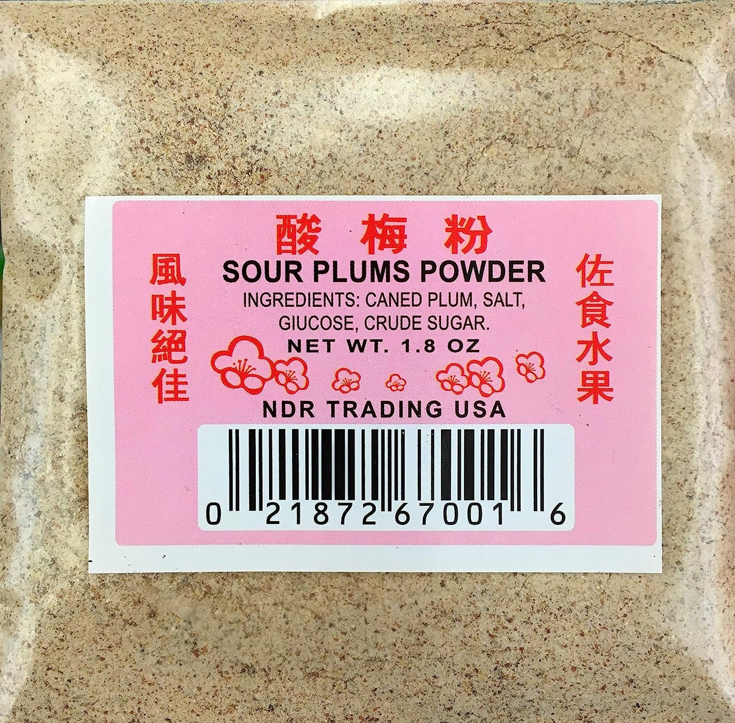 NDR Li Hing Mui Powder Hawaii's Fav Snack Seasoning Sour Plum 1.8oz